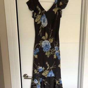 Midi Floral Fit and Flare Dress